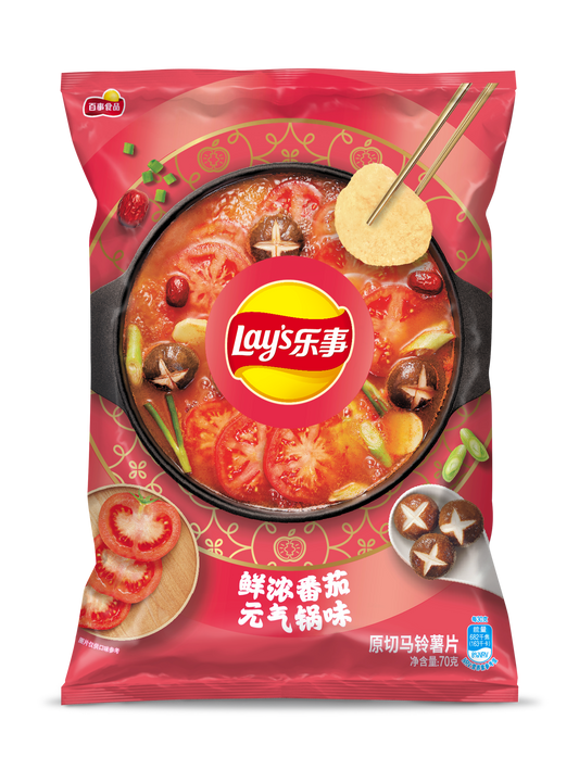 Lays Tomato Hot Pot Flavor Chip (China) 70g*22/ Case