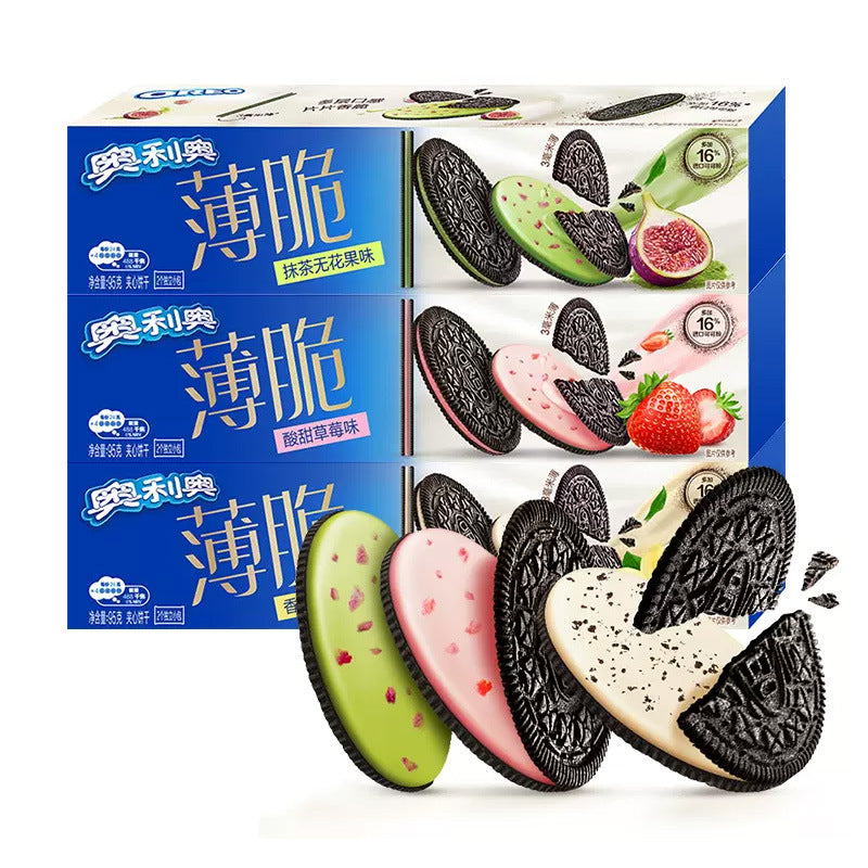 New Oreo Crispy Sandwich Biscuits Strawberry Matcha Vanilla (China) 95g*24/Case